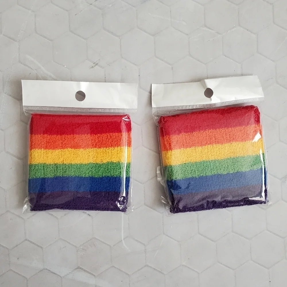 Toddler Girls‎ Rainbow Sweatband Leg Warmers Dance Skate Bundle Set
